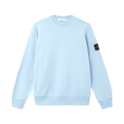 Stone Island 6100060 Organic Cotton Fleece Regular Fit Crewneck Sweatshirt Dust Blue - 26SS