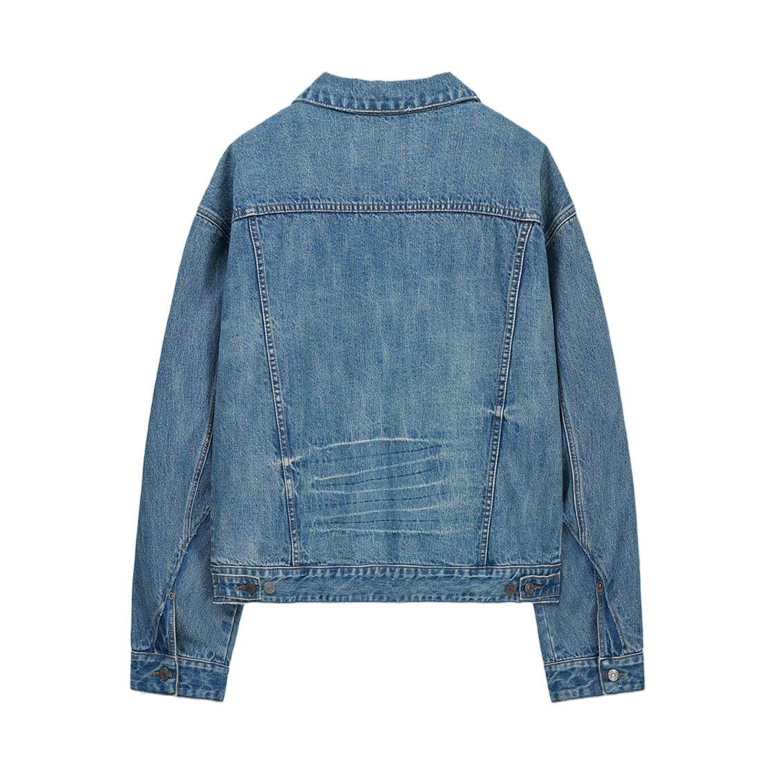 마뗑킴 빈티지 워시드 데님 트러커 블루(Matin Kim Vintage Washed Denim Trucker In Blue) - 2