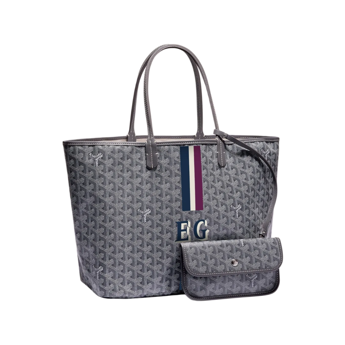 고야드 생루이 PM 백 스트라이프와 이니셜 그레이 (크로 포함)(Goyard Saint Louis PM Bag Stripes and Initials Grey (with Croc)) - 1