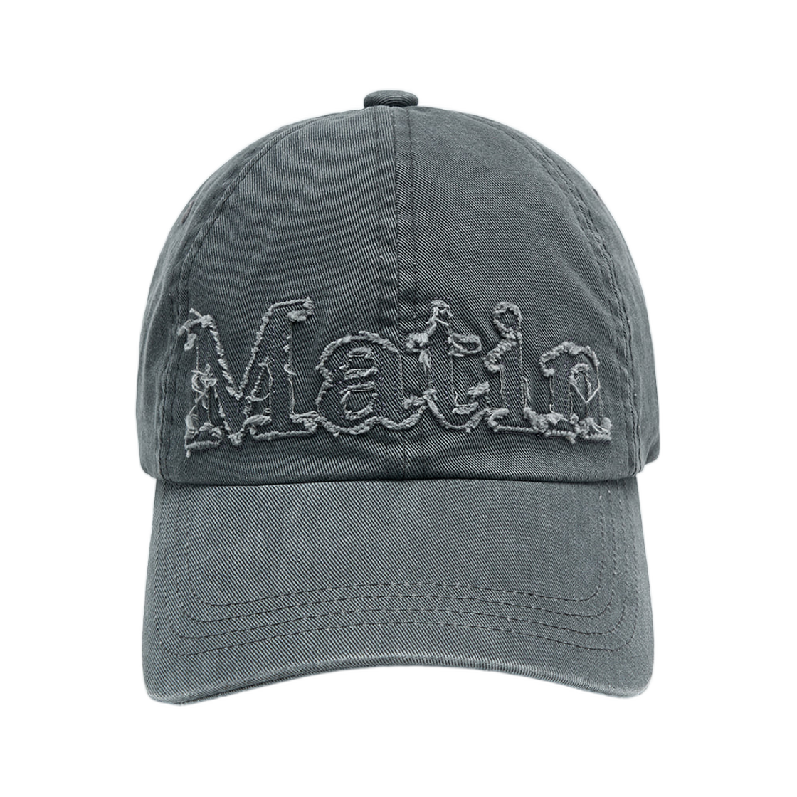 마뗑킴 러프 컷 아플리케 볼캡 그레이(Matin Kim Rough Cut Applique Ball Cap In Grey)