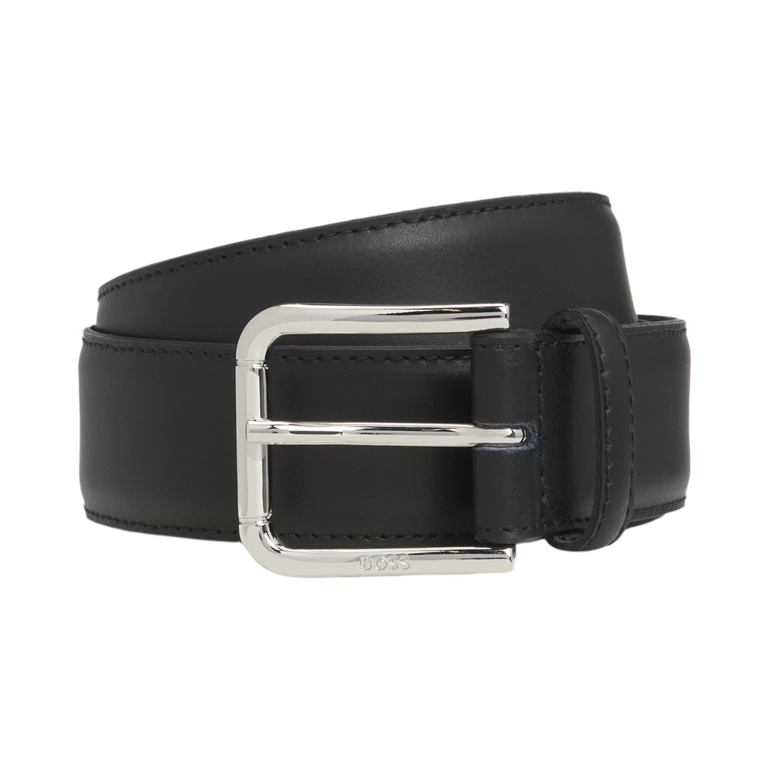 휴고 보스 로고 인그레이빙 핀 버클 이탈리안 레더 벨트 블랙(Hugo Boss Logo Engraving Pin Buckle Italian Leather Belt Black)