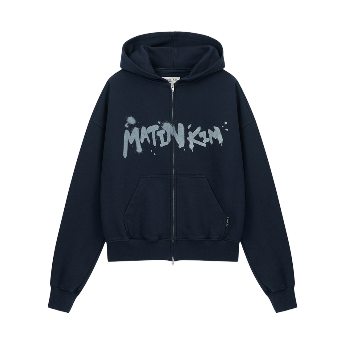 MK2611JP304UNA Matin Kim Graffiti Logo Hoody Zip Up In Navy