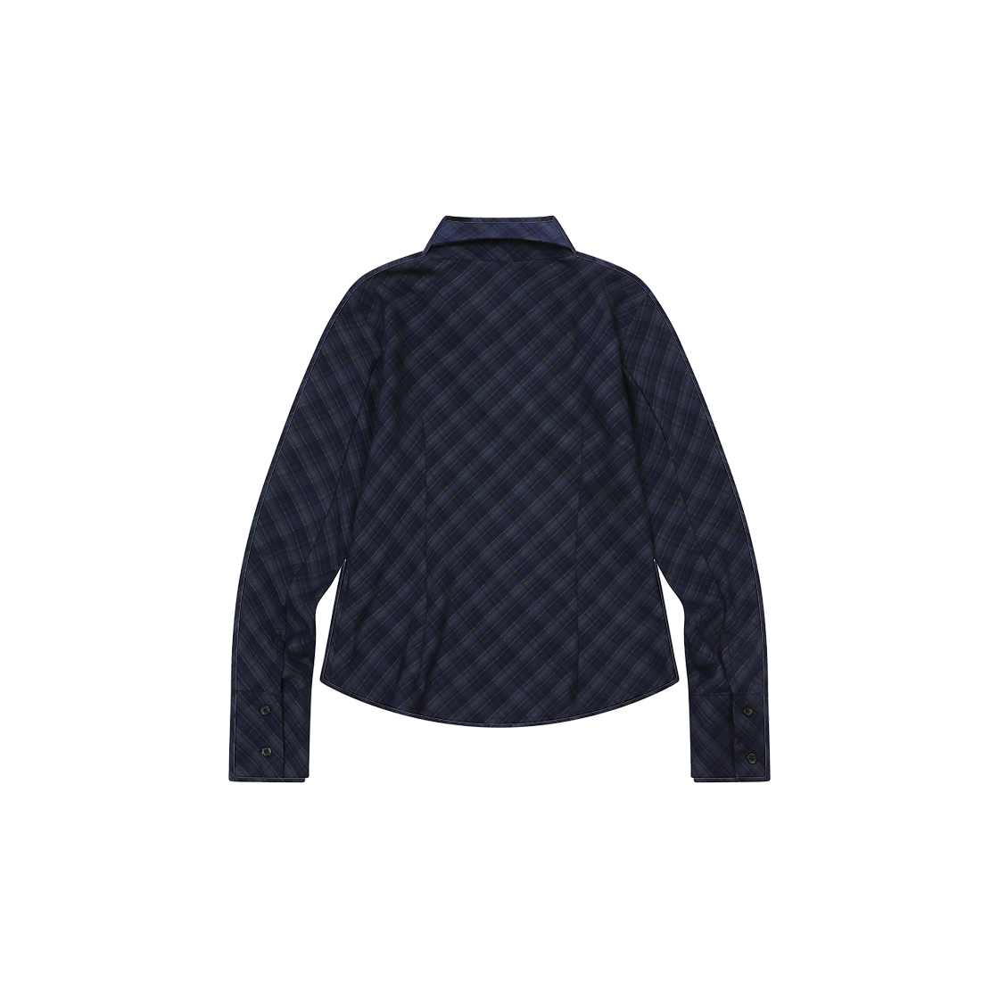 무센트 아비안 커브드 슬림 핏 체크 셔츠 네이비(MUCENT Avian Curved Slim Fit Check Shirt Navy) - 2