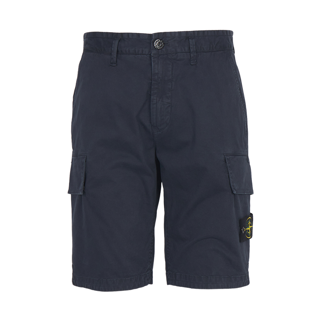 L1S15L1000-18S0004-V0120 Stone Island L100018 Organic Cotton Stretch Broken Twill Old Effect Slim-Fit Cargo Shorts with Asymmetrical Seams Navy Blue - 26SS