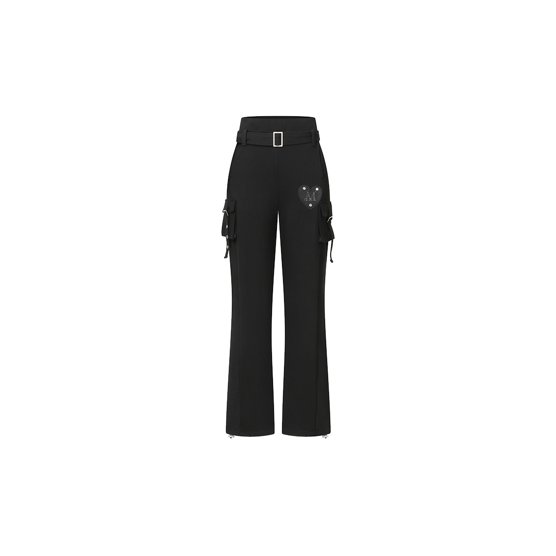 P0000BLJ MUCENT Molb Metal Logo Belted Sweat Pants (2Color) Black