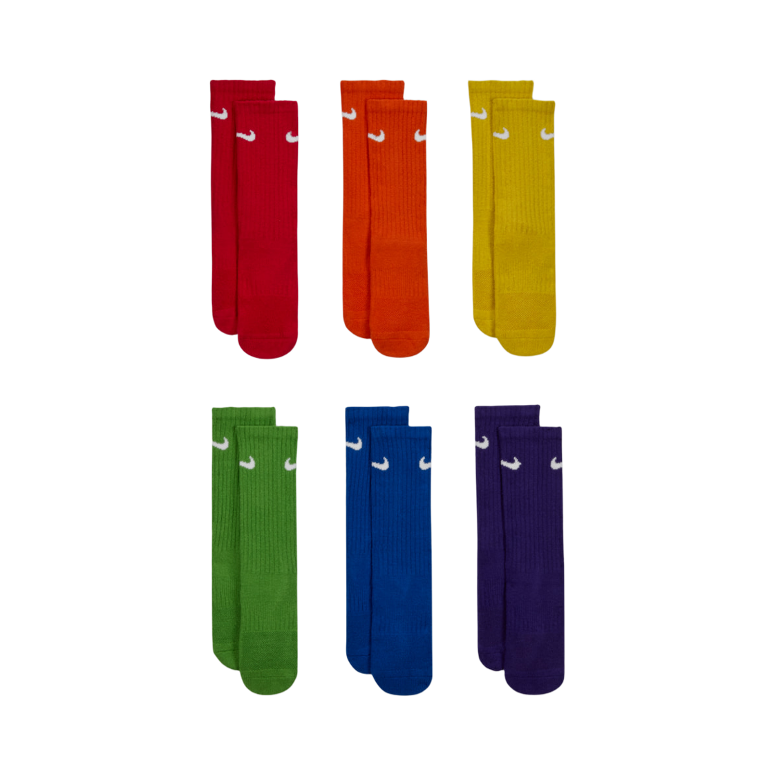 SX6910-903 (Kids) Nike Everyday Cushion Crew Socks Multicolor (6 Pack/Korean Ver.)