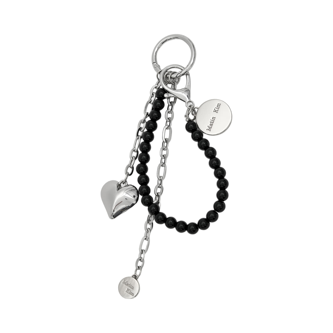 마뗑킴 마틴 하트 참 키링 블랙(Matin Kim Matin Heart Charm Keyring In Black)