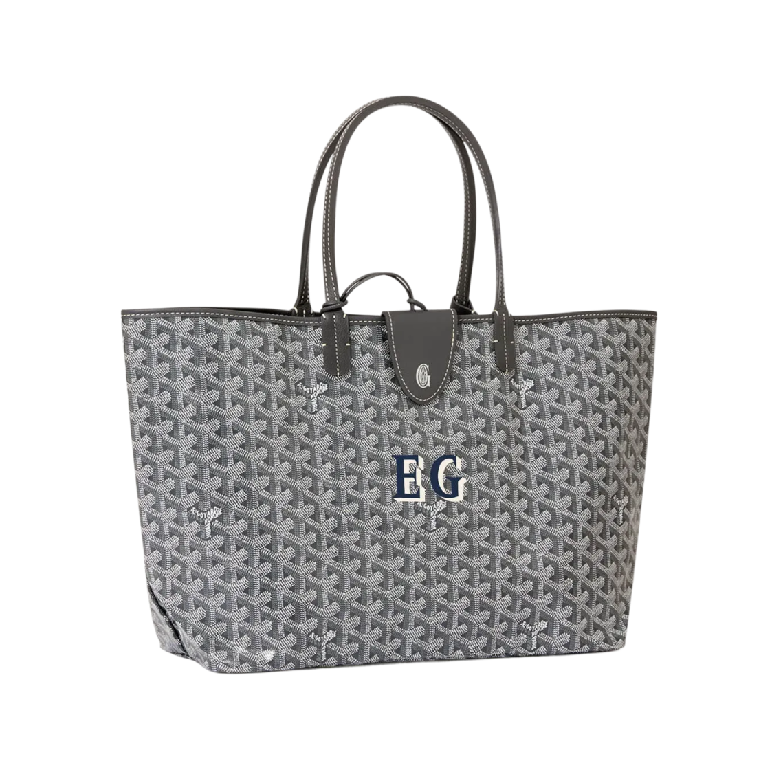 고야드 생루이 PM 백 이니셜 그레이 (크로 포함)(Goyard Saint Louis PM Bag Initials Grey (with Croc)) - 5