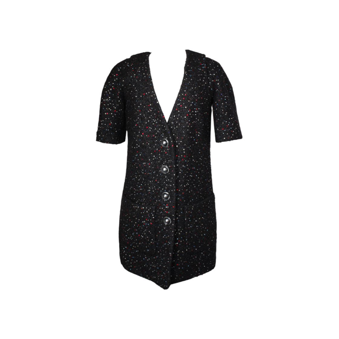 ITAHAVVJW9QA Chanel Multicolor Beaded Tweed Jacket Size 44, 55