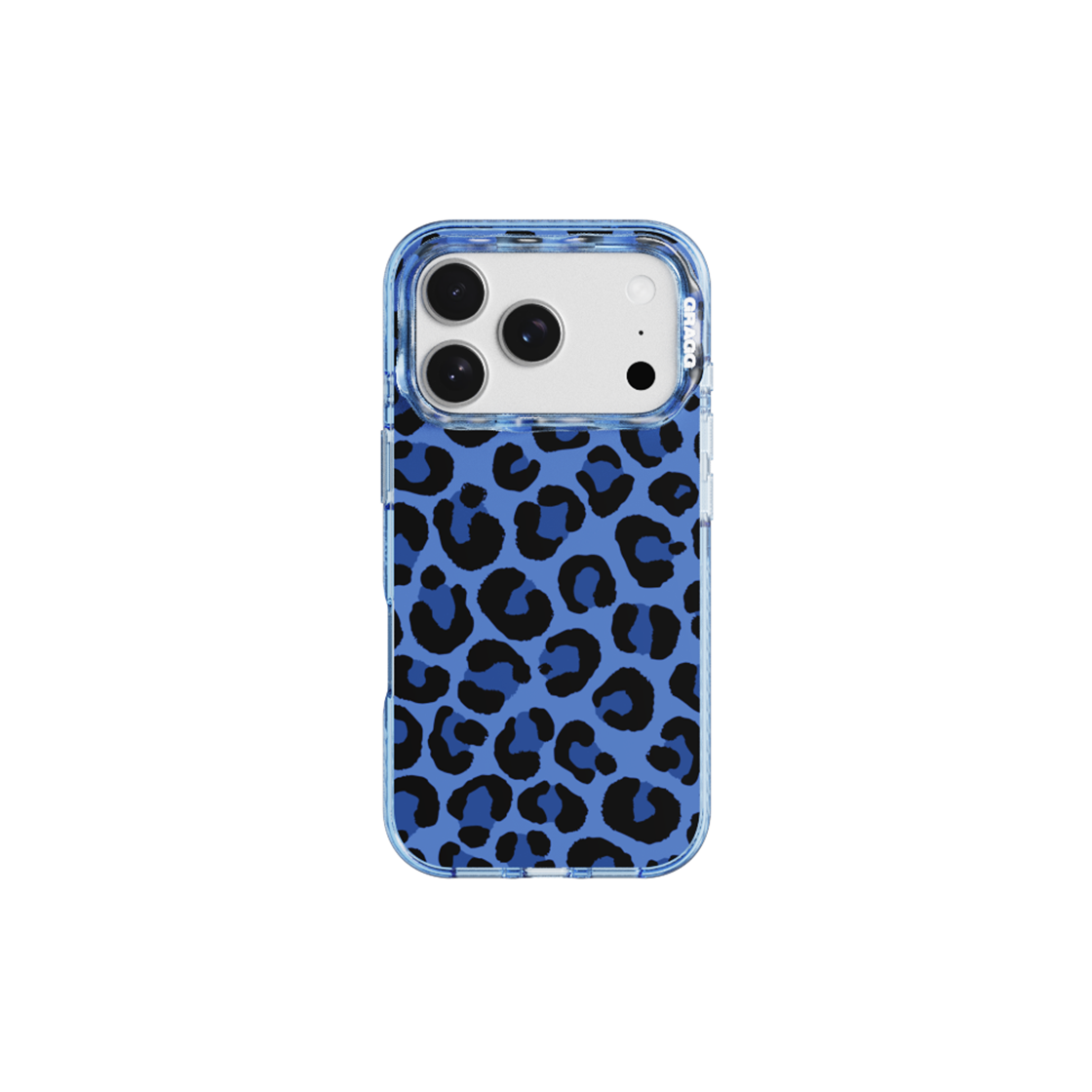 GRG25011418 GARGG MAGSAFE LAYERS FRAME CASE CLEAR BLUE - STRUCTURED LEOPARD