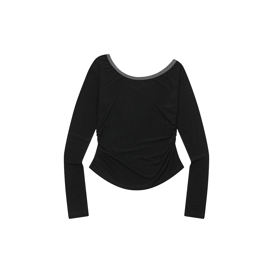 무센트 셀루아 원 숄더 언발란스 셔링 티 (3컬러) 블랙(MUCENT Selua One Shoulder Unbalance Shirring T (3Color) Black) - 2