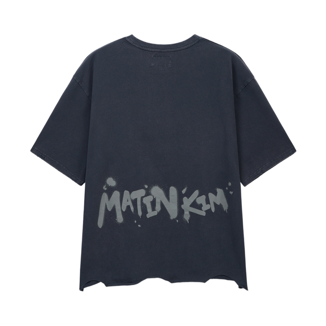 마뗑킴 로우 컷 그래피티 로고 탑 네이비(Matin Kim Raw Cut Graffiti Logo Top In Navy) - 2