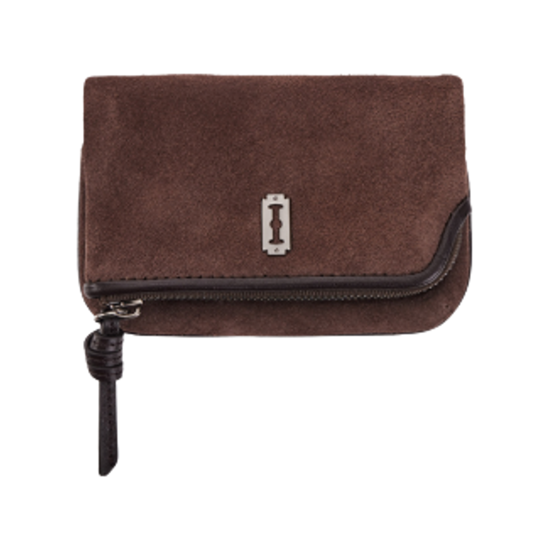 분크 하프문 폴드 스웨이드 카드지갑 럼브라운(vunque Halfmoon Fold Suede Card Wallet Rum Brown)