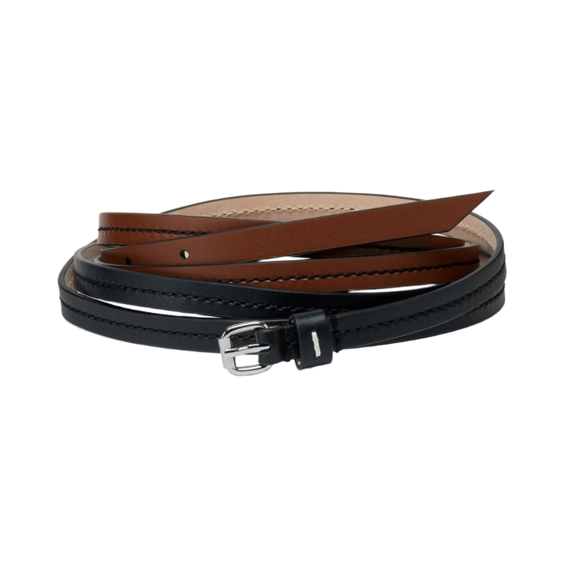 SA1TP0019P8222HB112 (W) Maison Margiela Leather Belt Black Brown