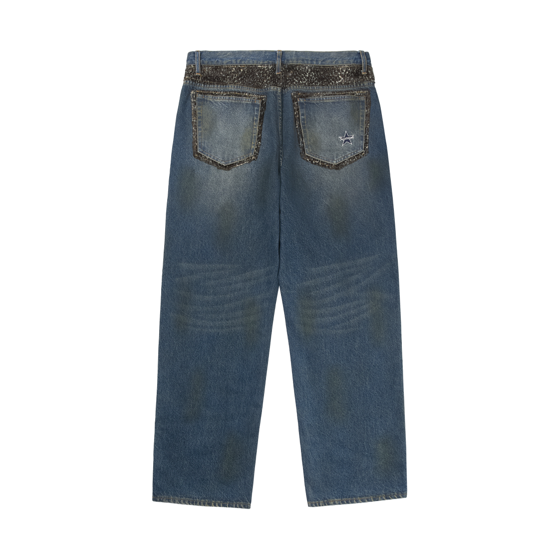 슈프림 레오파드 포우 퍼 루즈 핏 진 워시드 인디고  - 25FW(Supreme Leopard Faux Fur Loose Fit Jean Washed Indigo  - 25FW)