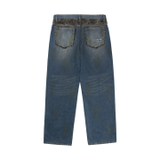 Supreme Leopard Faux Fur Loose Fit Jean Washed Indigo  - 25FW