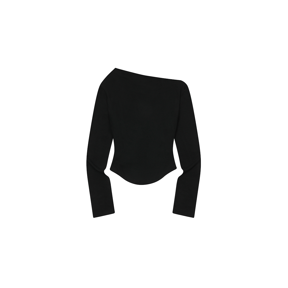 무센트 리브르 오프 숄더 언발란스 굴림 긴팔 티 (4컬러) 블랙(MUCENT Livre Off Shoulder Unbalance Long Sleeve T (4Color) Black) - 2