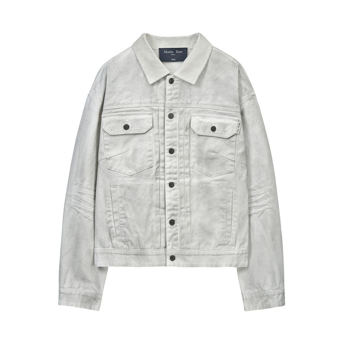 마뗑킴 빈티지 워시드 데님 트러커 화이트(Matin Kim Vintage Washed Denim Trucker In White) - 1