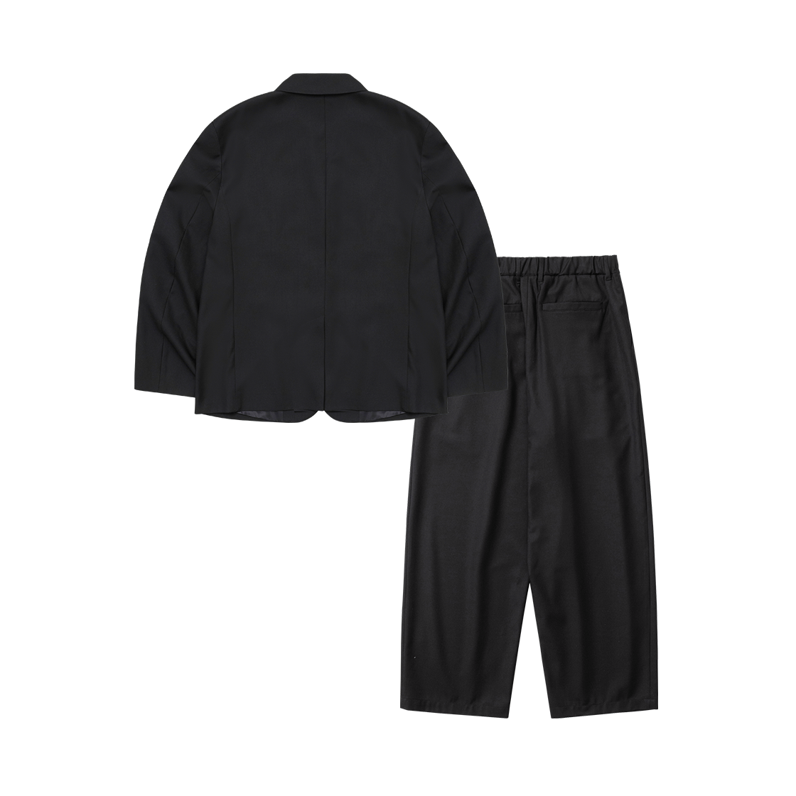 아조바이아조 세트 울 블렌드 오버사이즈드 테일러드 셋업 블랙(AJOBYAJO Set Wool Blend Oversized Tailored Set-Up Black) - 2