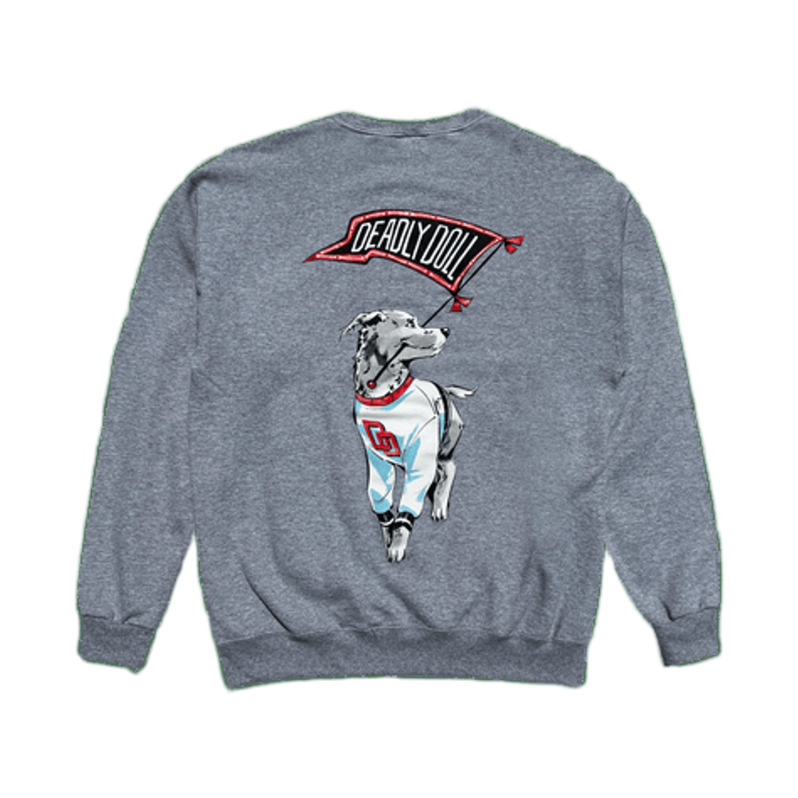 데들리 돌 빌리 고즈 투 컬리지 크루넥 그레이(Deadly Doll Billie Goes To College Crewneck Grey)