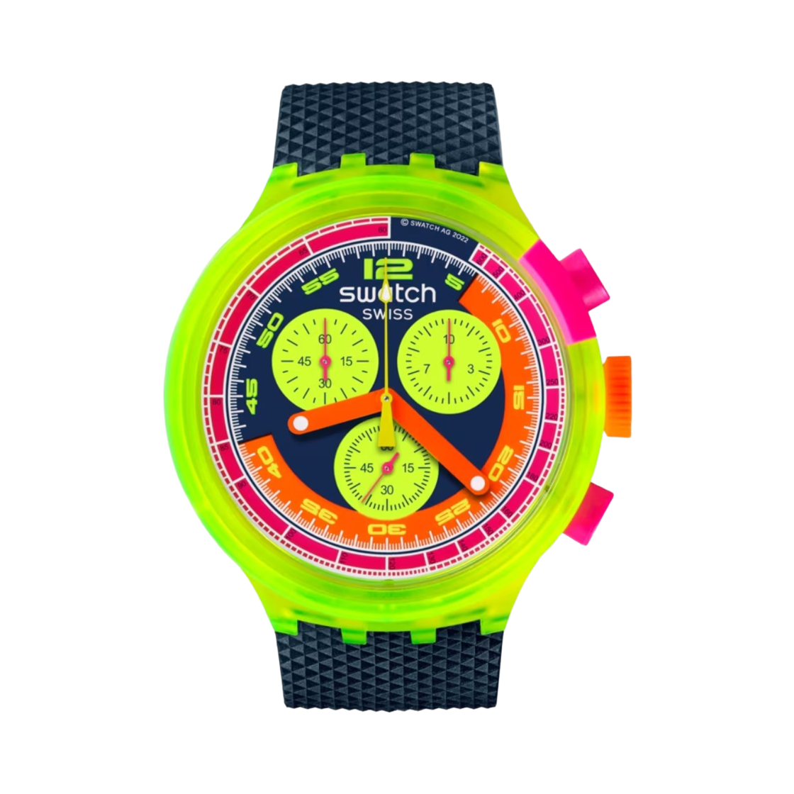 스와치 네온 투 더 맥스 47mm 쿼츠 블루 옐로우(Swatch Neon To The Max 47mm Quartz Blue Yellow) - 1