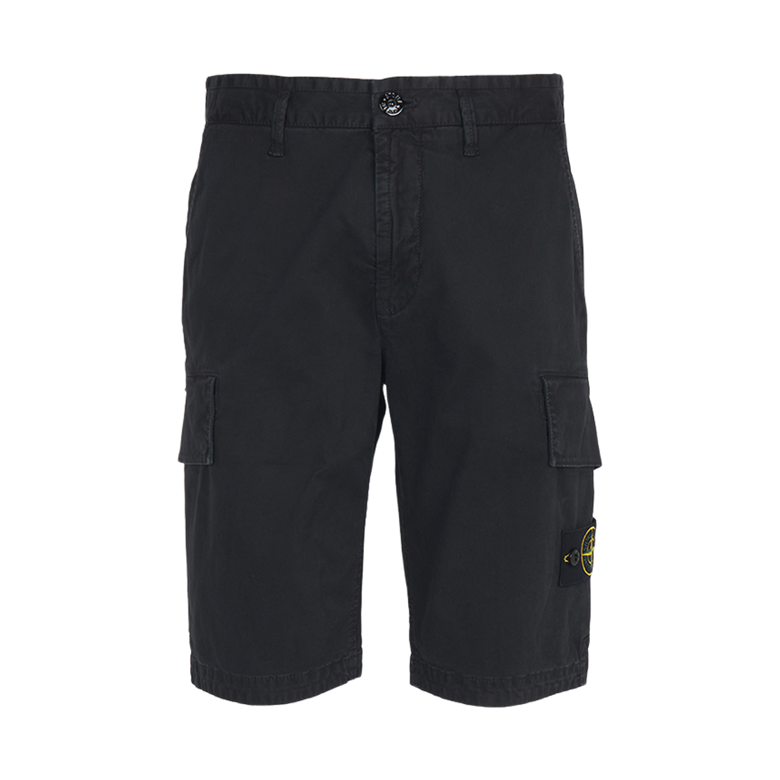 L1S15L1000-18S0004-V0129 Stone Island L100018 Organic Cotton Stretch Broken Twill Old Effect Slim-Fit Cargo Shorts with Asymmetrical Seams Black - 26SS