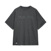 Matin Kim Distressed Logo Top In Charcoal