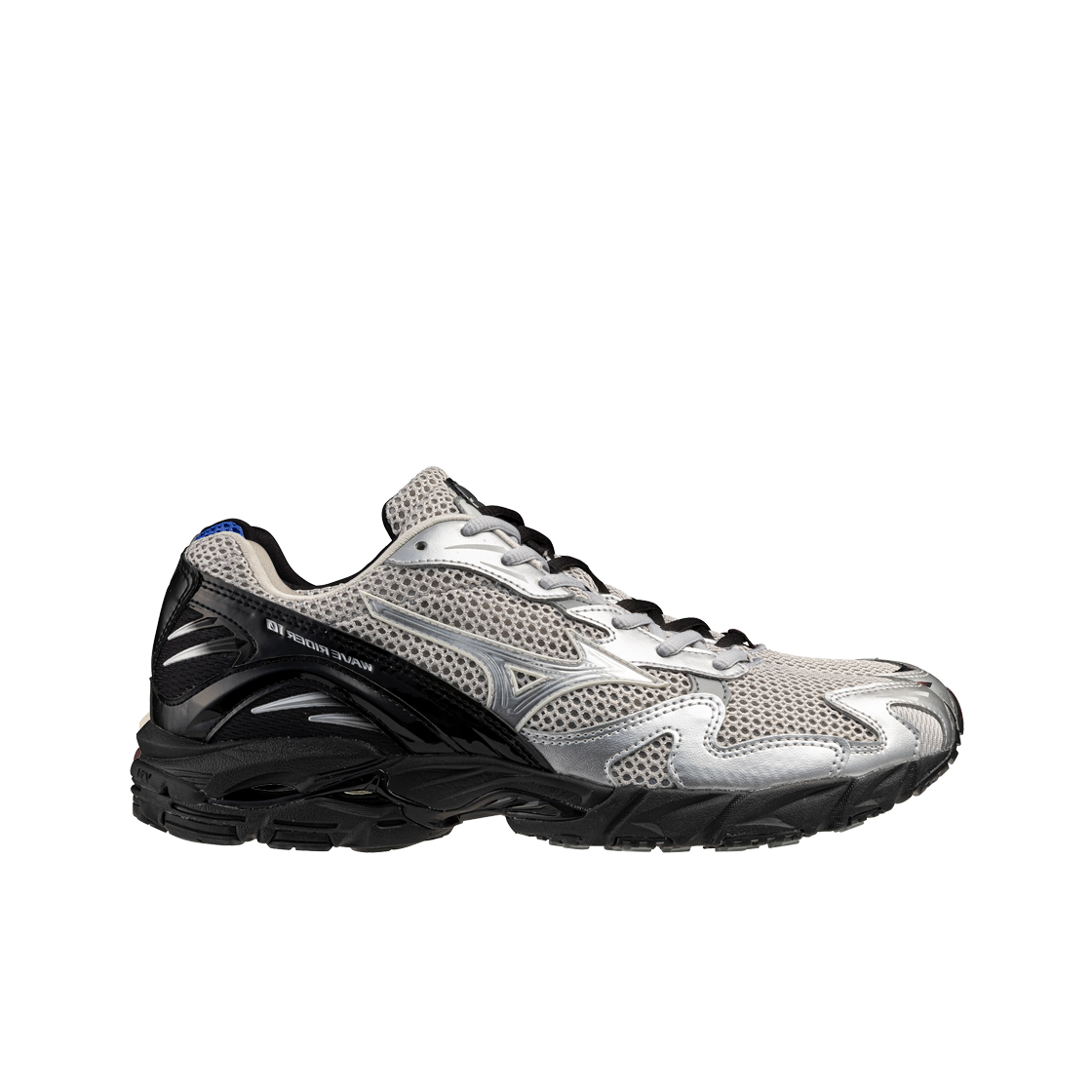미즈노 웨이브 라이더 10 하버 미스트 실버 블랙(Mizuno Wave Rider 10 Harbor Mist Silver Black)