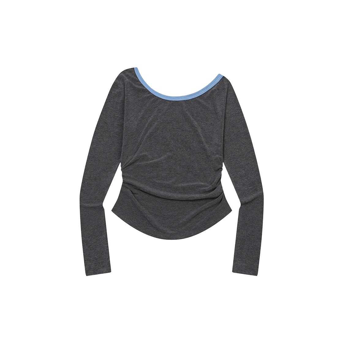무센트 셀루아 원 숄더 언발란스 셔링 티 (3컬러) 차콜(MUCENT Selua One Shoulder Unbalance Shirring T (3Color) Charcoal) - 2