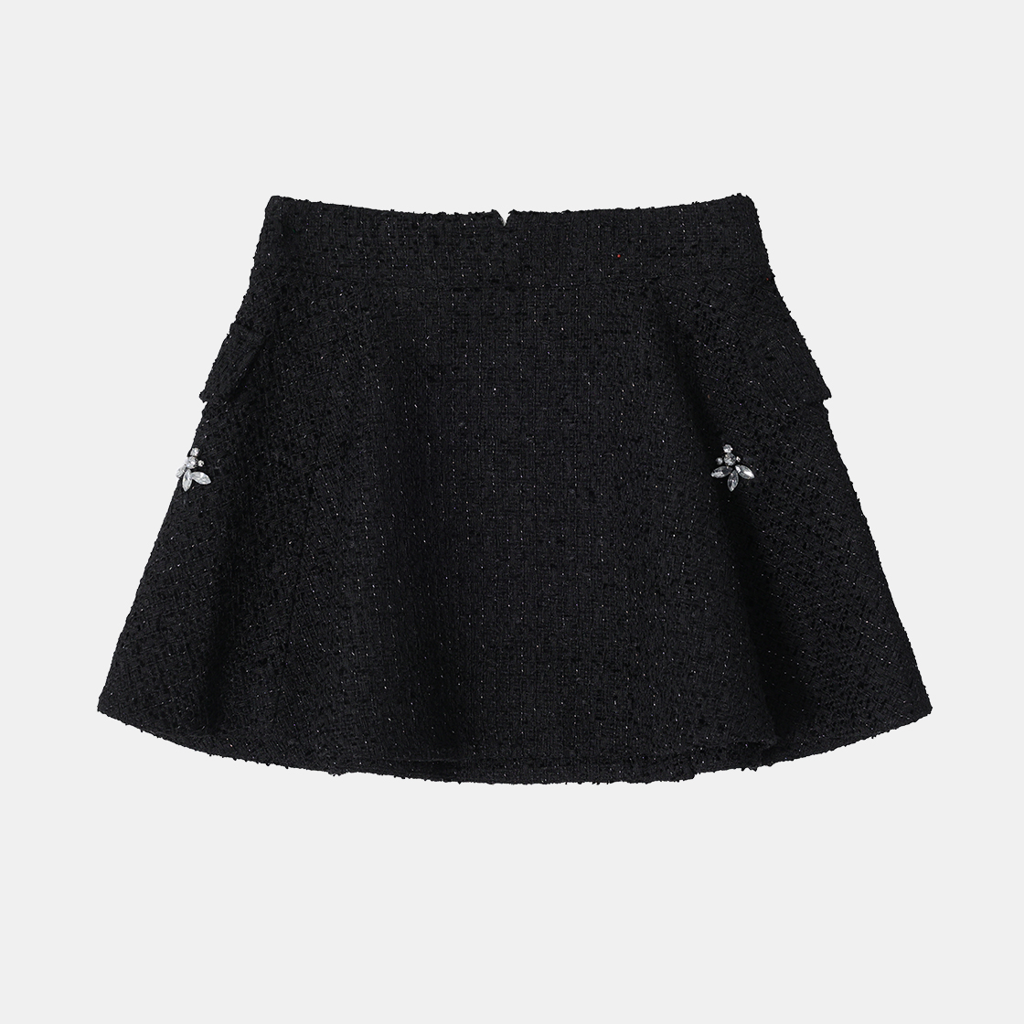 (W) 송지오 오키드 스톤 트위드 스커트 블랙((W) SONGZIO Orchid Stone Tweed Skirt Black) - 2