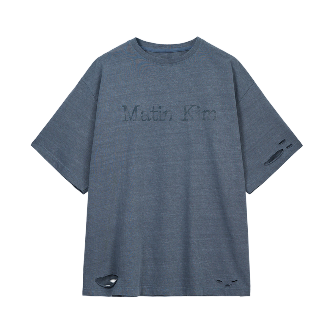 MK2611TS501HMB Matin Kim Distressed Logo Top In Smoke Blue