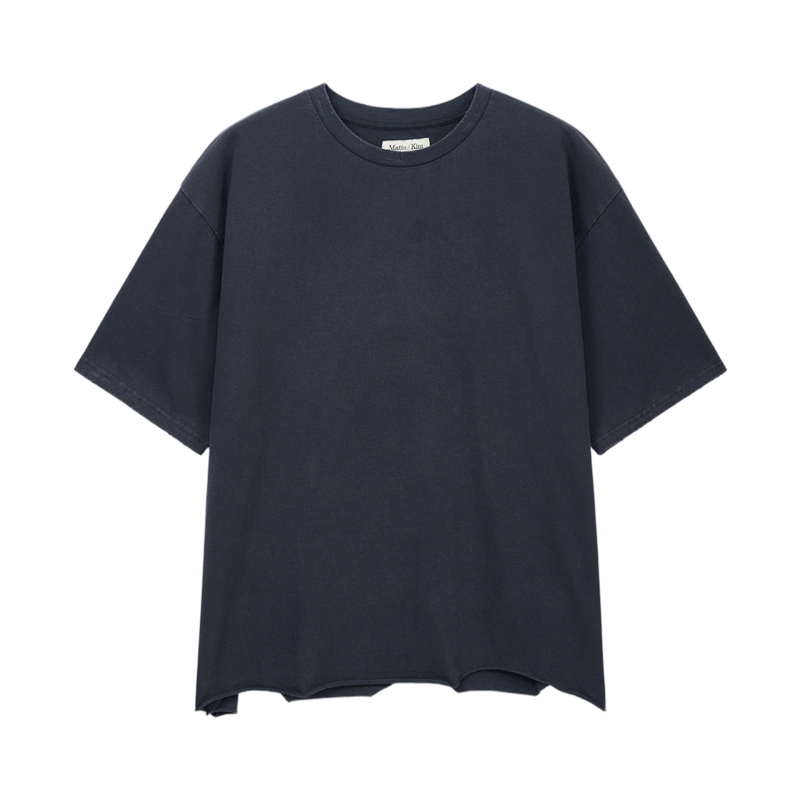 MK2611TS304UNA Matin Kim Raw Cut Graffiti Logo Top In Navy