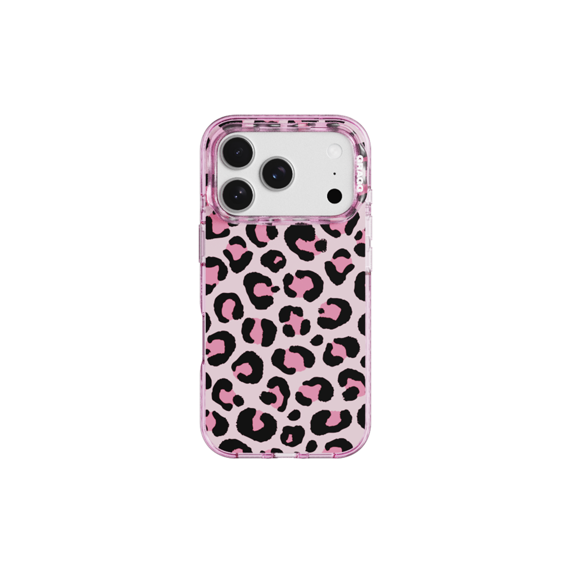 GRG25011419 GARGG MAGSAFE LAYERS FRAME CASE CLEAR PINK - STRUCTURED LEOPARD