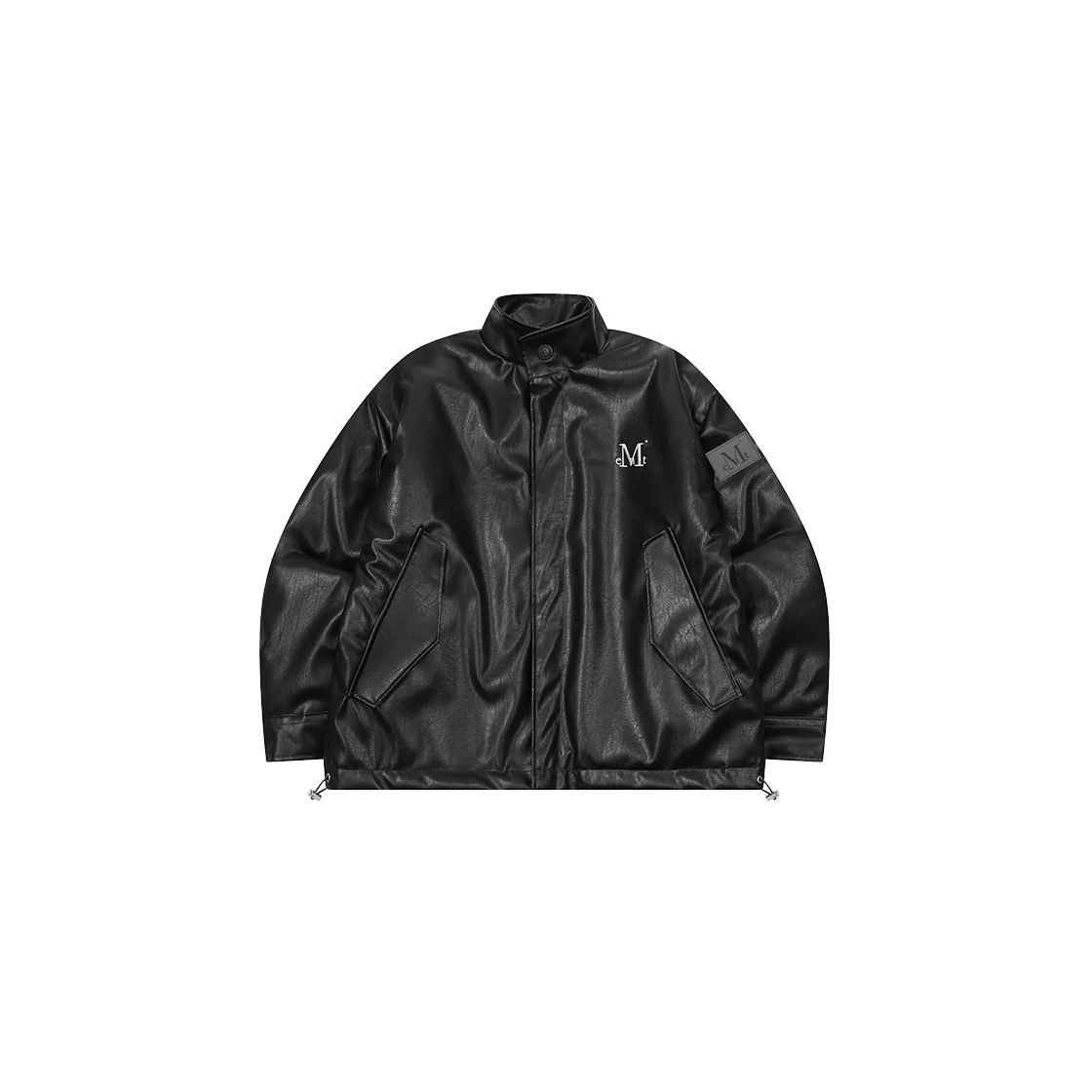 P0000BME MUCENT Ruud Leather Quilting High Neck Blouson Jacket Unisex Black