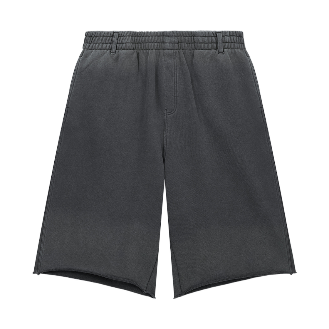 마뗑킴 빈티지 워시드 백 로고 버뮤다 스웨트팬츠 차콜(Matin Kim Vintage Washed Back Logo Bermuda Sweatpants In Charcoal)