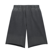 Matin Kim Vintage Washed Back Logo Bermuda Sweatpants In Charcoal