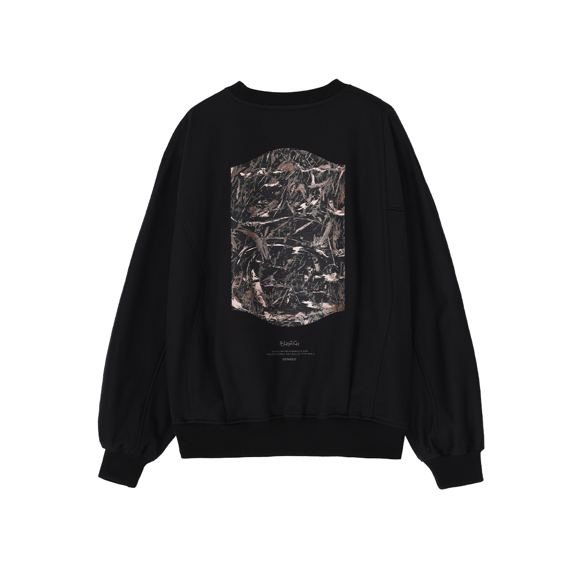 SI2TS715BK SONGZIO COLLECTION Polyptych Painted Crewneck Black