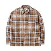 QT8 GARMENTS Rustic Core Flannel Check Shirt Beige