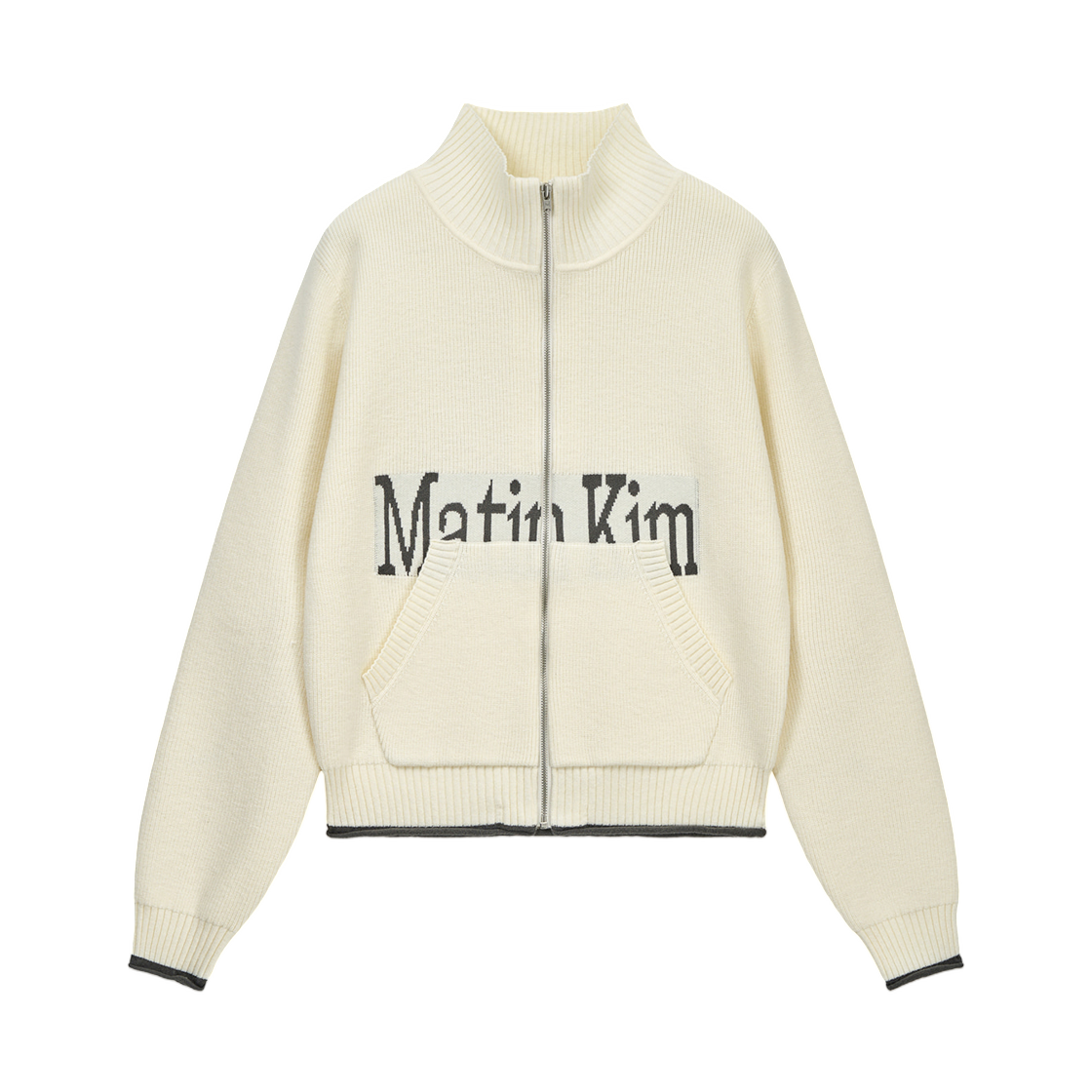 마뗑킴 마뗑킴 스펠 포인트 니트 집업 아이보리(Matin Kim Matin Kim Spell Point Knit Zip Up In Ivory)