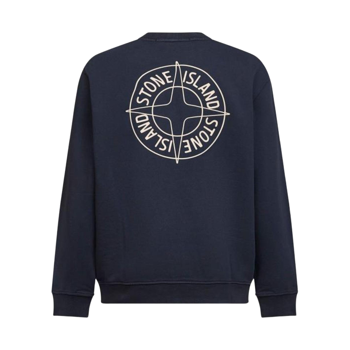 L1S1561000-01S0283-V0020 Stone Island 6100001 Cotton Fleece Oversized Fit Crewneck Sweatshirt with Outline Compass Print Navy Blue - 26SS