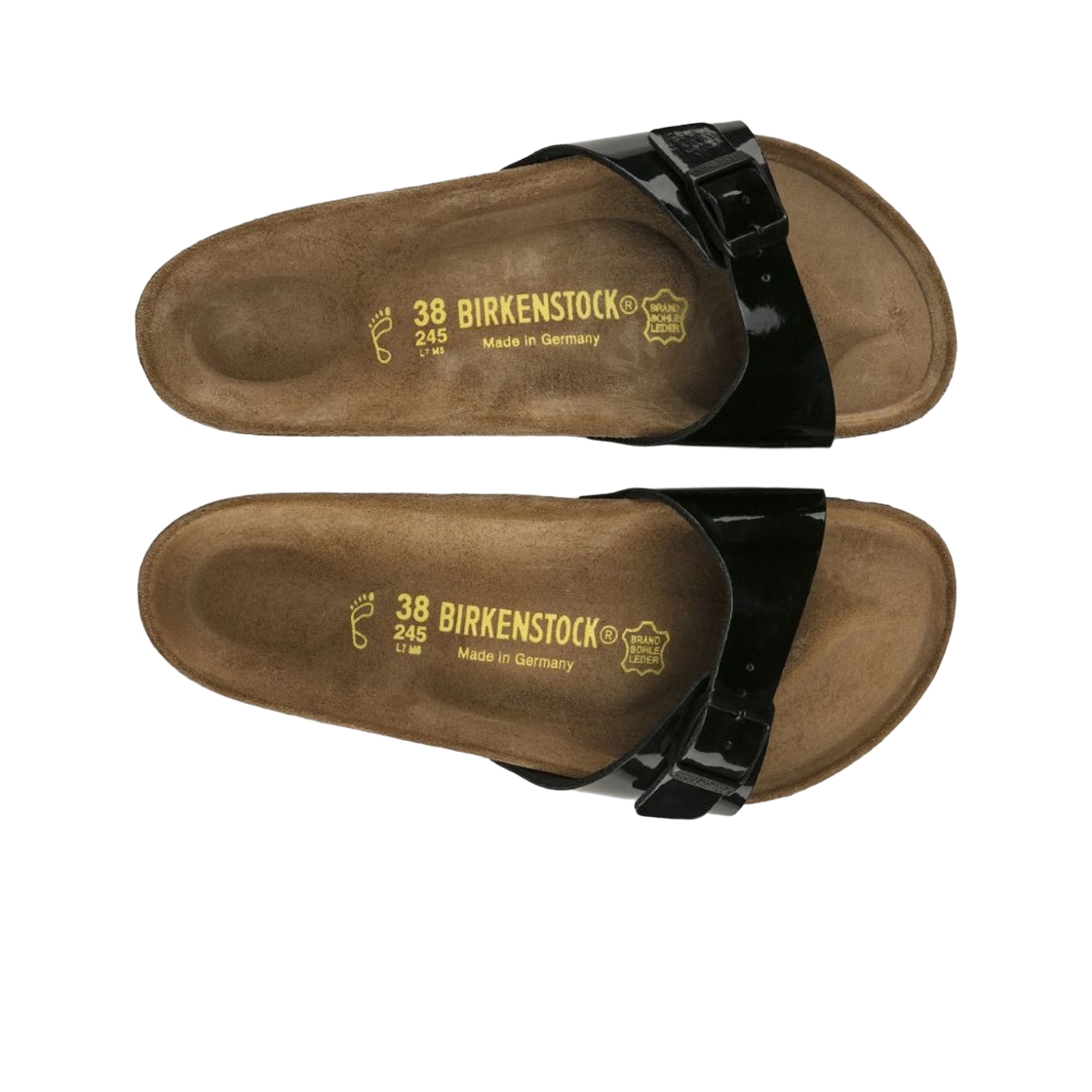 (W) 버켄스탁 마드리드 비르코 플로 페이턴트 블랙 - 내로우((W) Birkenstock Madrid Birko Flor Patent Black - Narrow) - 2