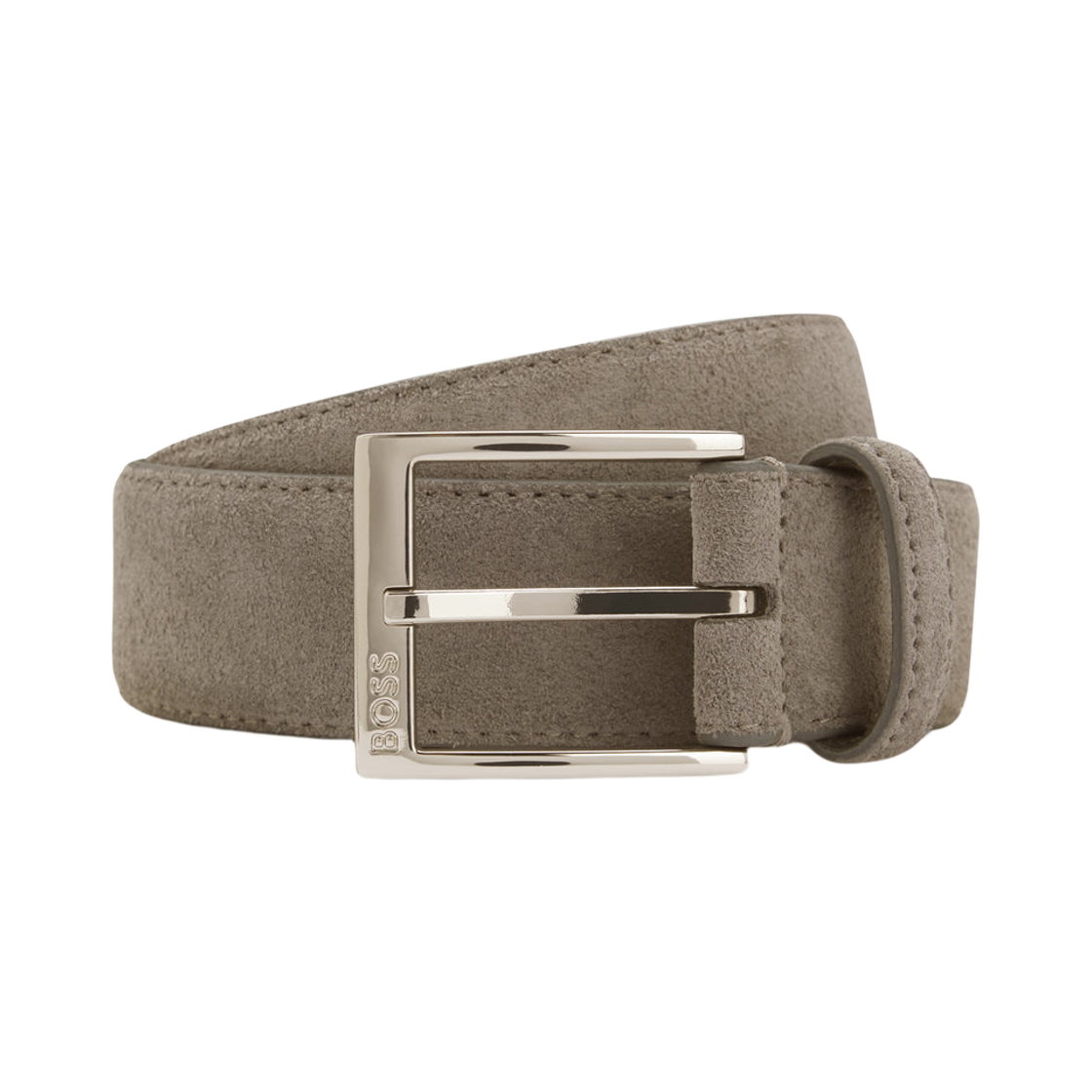 50548344-261 Hugo Boss Suede Belt with Pin Buckle Dark Beige