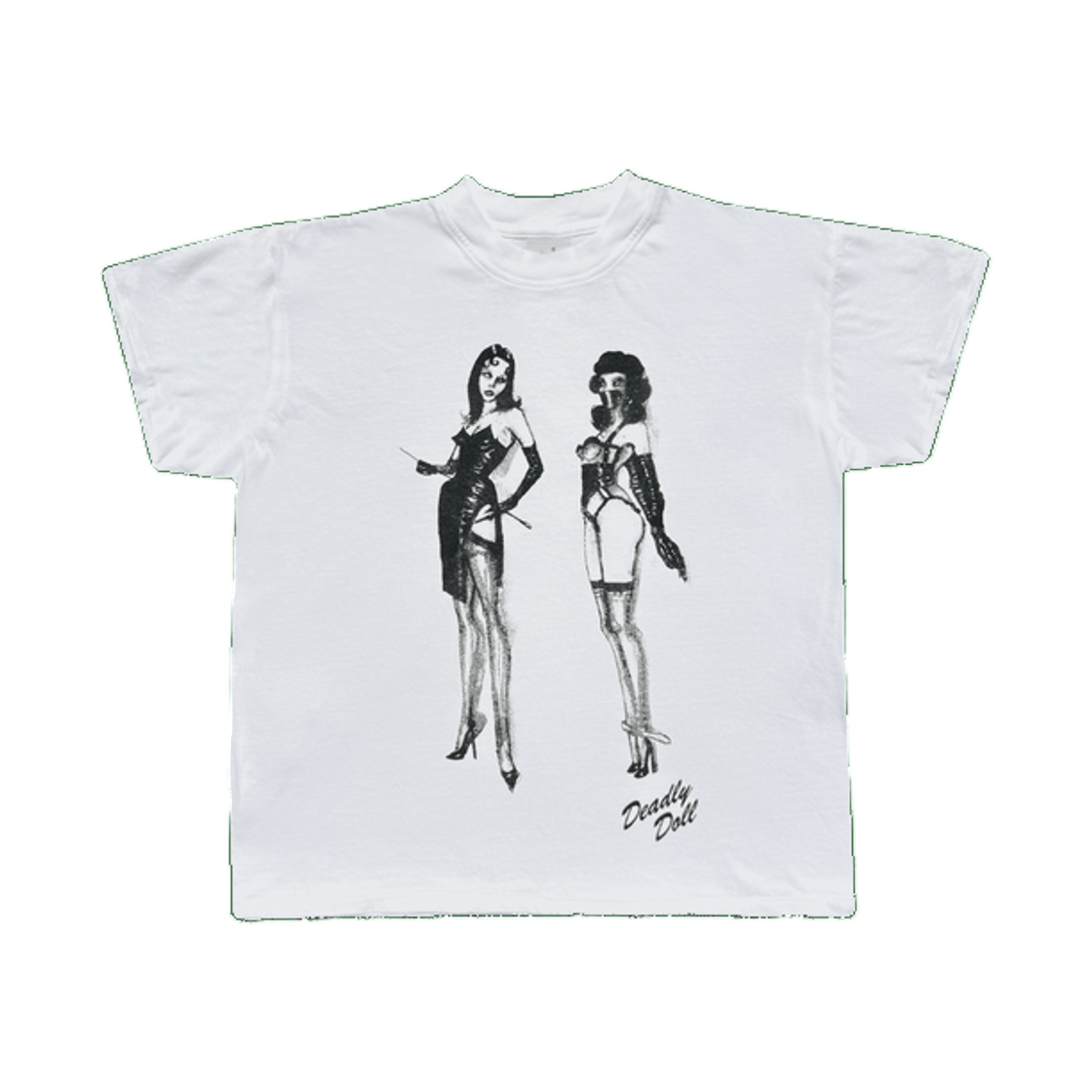 데들리 돌 페티시 티셔츠 3 화이트((W) Deadly Doll Fetish T-Shirt 3 White)