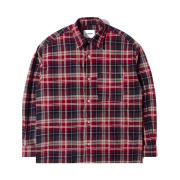 QT8 GARMENTS Rustic Core Flannel Check Shirt Red