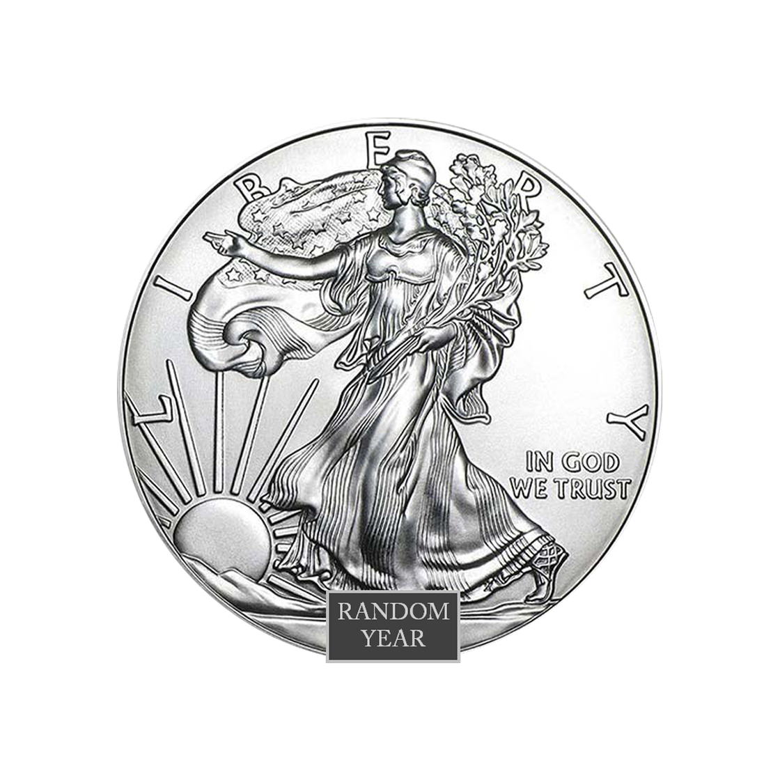 은 미국 조폐국 아메리칸 실버 이글코인 1 튜브 (랜덤 연도/랜덤 디자인/20개 세트)(Silver US Mint American Silver Eagle Coin 1 Tube (Random Year/Random Design/Set of 20))