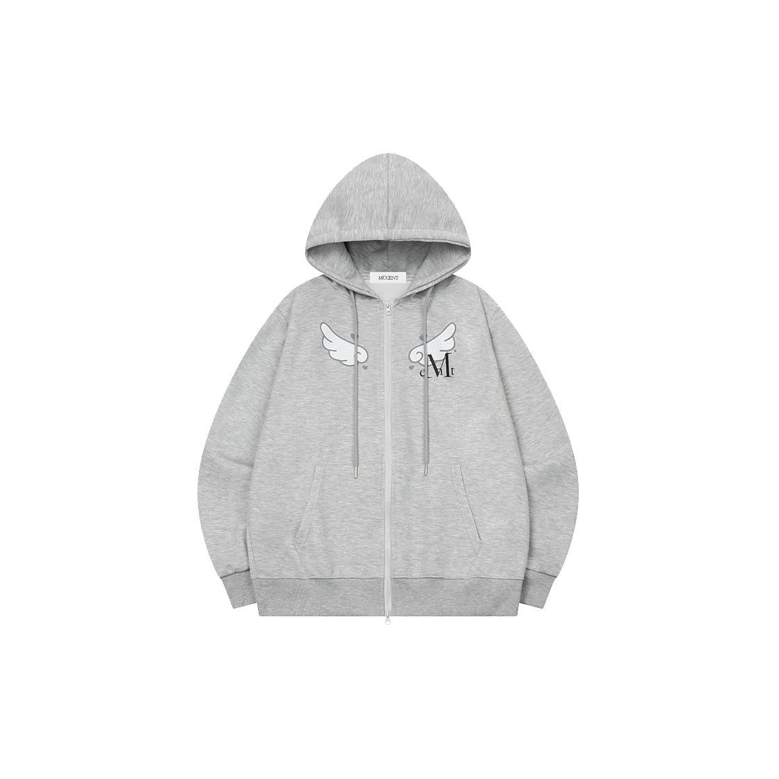 무센트 실프 도트 엔젤 후드 집업 남녀공용 (2컬러) 그레이(MUCENT Sylph Dot Angel Hood Zip-up Unisex (2Color) Gray) - 1