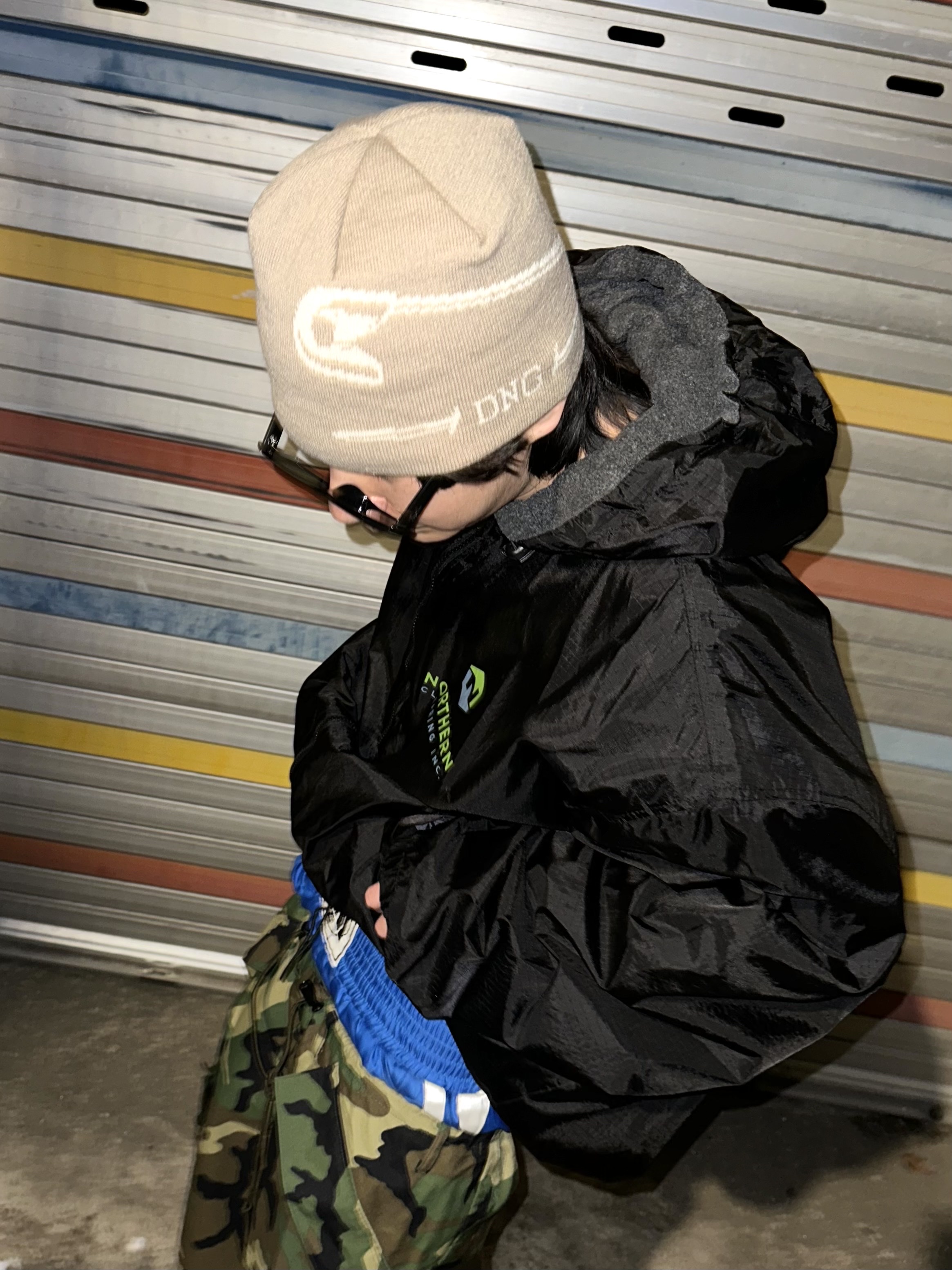 Balenciaga Triple S Black, Project G/R Boxing Shorts Blue 착용 스타일 - 2