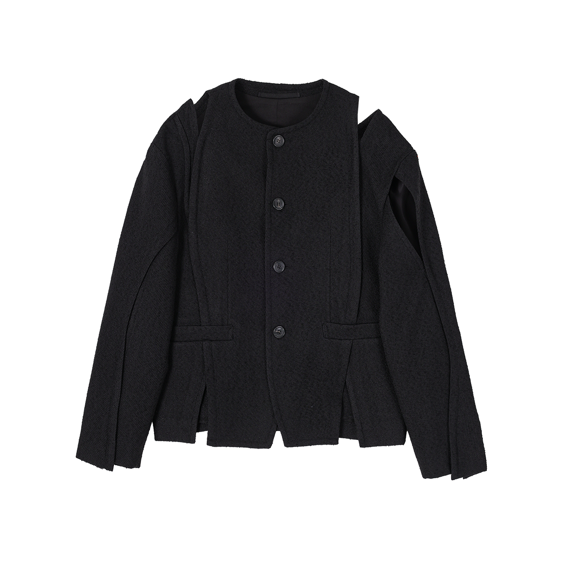 SI2JK722BK SONGZIO COLLECTION Polyptych Round Neck Jacket Black