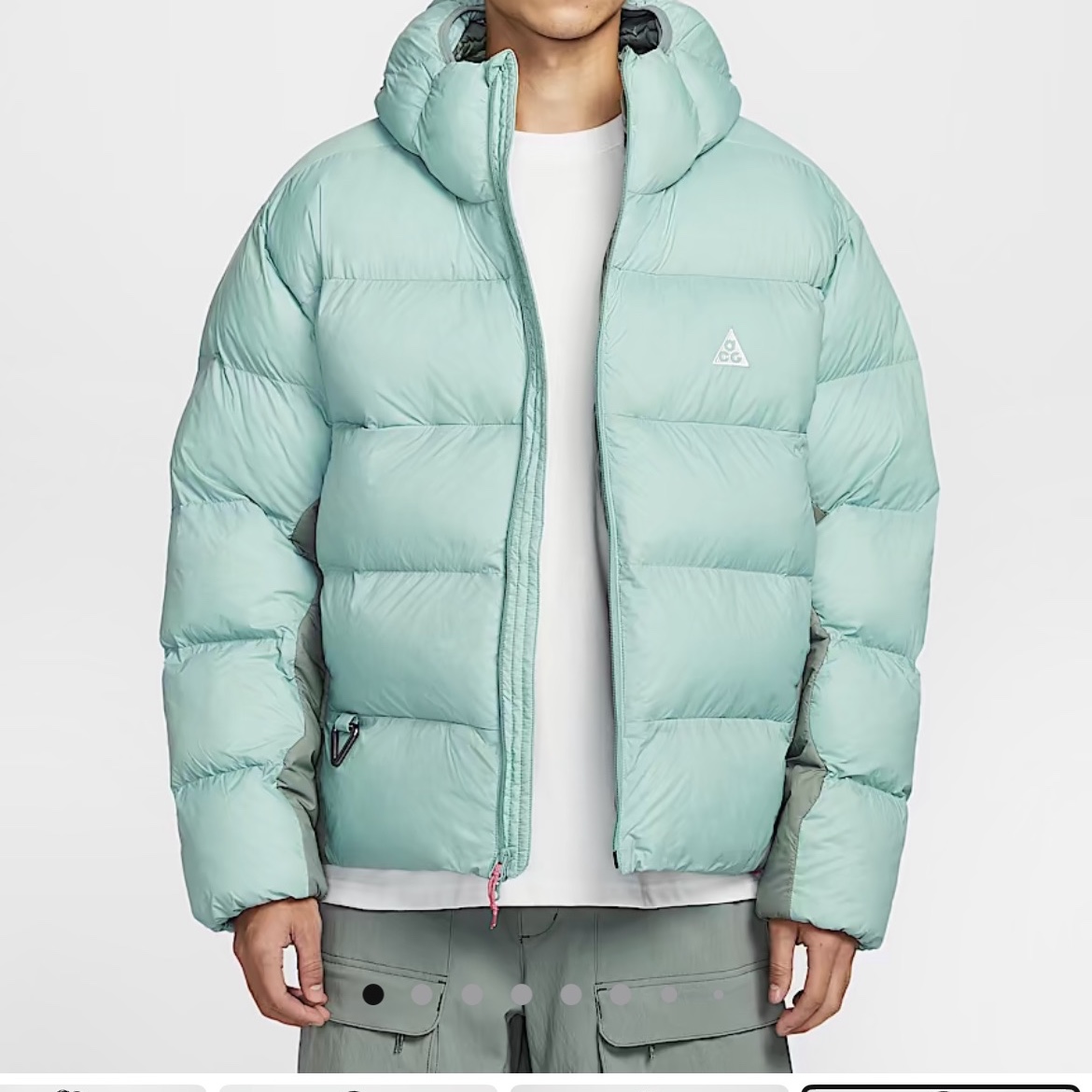 Nike ACG Therma-Fit ADV Lunar Lake Loose Hooded Jacket Cannon Mint Foam - Asia, Nike ACG Polartec Wolf Tree Pants Black Summit White - Asia 착용 스타일 - 2