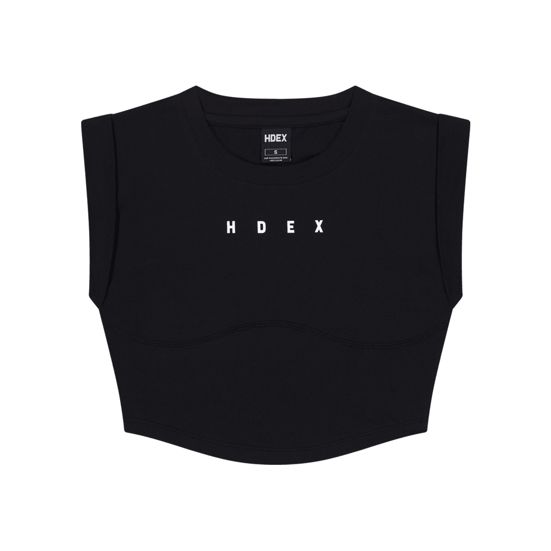 에이치덱스 마일드 롤업 크롭 슬리브리스 블랙(HDEX Mild Roll-Up Crop Sleeveless Black)